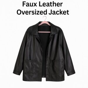 Oversized Faux Leather Jacket